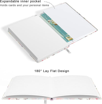 Lined Journal Notebook, Hardcover Journal for Women, Medium 5.7 x 8.4 in, 160 Pages Thick Paper, Cute Aesthetic Floral College Ruled Notebook for Writing Journaling Work Office School, Flower
