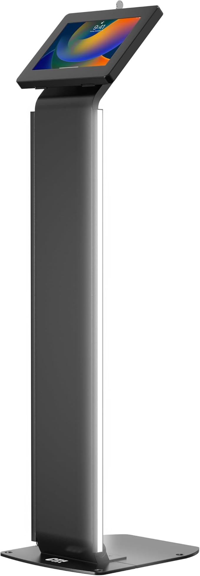 Kiosk Floor Stand with Led Lights - CTA Locking Kiosk Stand W/Led Lights Add On - for iPad 11 (A16) - Pro 11-inch M4 - Air 11-inch M3- iPad 10th Gen - Galaxy Tab & More Tablet - Black (PAD-LEDPARAF)