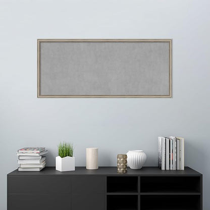 Amanti Art Silver Framed Magnetic Board 22x50 Oversize Vision Board for use with Magnets, 100% Metal Sheet to Display Items as Office Decor or for Home Organization in mudroom, Kitchen or Kids Room