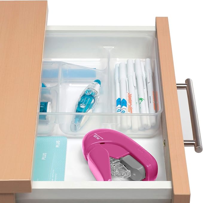 Plus Paper Clinch Staple-Free Stapler, Pink