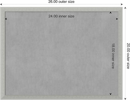 Amanti Art Silver Framed Magnetic Board 20x26 Medium Vision Board for use with Magnets, 100% Metal Sheet to Display Items as Office Decor or for Home Organization in mudroom, Kitchen or Kids Room