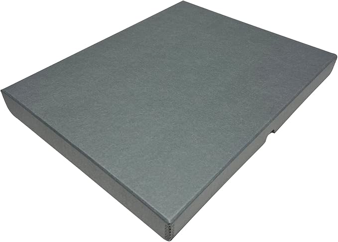 Lineco Folio Storage Box, Clamshell Design with Metal Edge. 16.5x20.5x1.75 Inches, Archival Boxboard, Preserve Photos, Cards, Magazines, Documents, Art, Ephemera, Family Records, Gray, Pack of 1