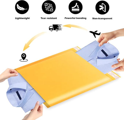 Ctarsthome 52Pack Yellow 8.5x12in Kraft Bubble Mailers Small Business Mailing Packages Self-Sealing Paper Envelopes, Mailer Shipping Padded Envelopes with Strong Adhesion for Jewelry Makeup Supplies