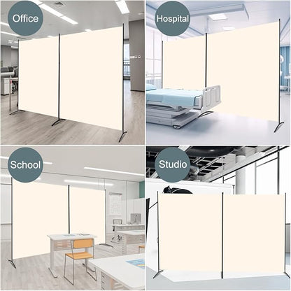 Room Divider 2 Panel Large Privacy Screens, 142''x72''H Upgraded Room Divider Wall for Room Partitions, Tall 6FT Partition Room Dividers Screen Panel for Bedroom Office School, Portable Partition Wall