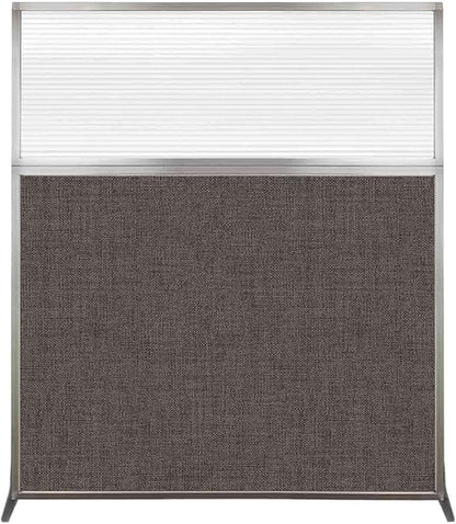 Versare Hush Screen Portable Room Divider | Workstation Wall Divider | Freestanding Privacy Hush Panels | Clear Fluted Windows | Fabric Office Divider Screen | Great for Room Separation