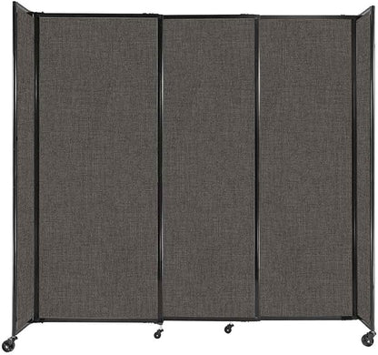 Versare Straightwall Sliding Portable Wall Partition | Freestanding Office Dividers | Locking Wheels | Temporary Room Separator | 7'2" Wide x 6'10" Tall Mocha Fabric Panels