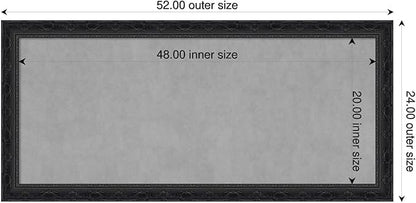Amanti Art Black Framed Magnetic Board 24x52 Oversize Vision Board for use with Magnets, 100% Metal Sheet to Display Items as Office Decor or for Home Organization in mudroom, Kitchen or Kids Room