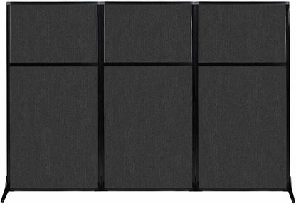 Versare Workstation Partition | Portable Wall Divider | Modern Office Cubicle | Free Standing Privacy Screen | Flexible Work Space | 99" x 70" Black Fabric Panels