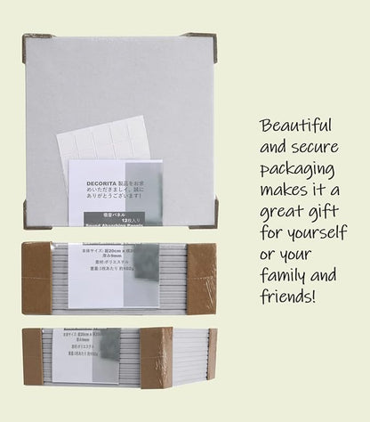 DECORITA Felt Wall Tiles | Large Cork Board Alternative | Aesthetic Felt Bulletin Board for Office, Home & Classroom | Large Cork Boards for Walls Pinboard (12-Pack) | Gray White