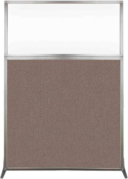 Versare Hush Screen Portable Room Divider | Workstation Wall Divider | Freestanding Privacy Hush Panels | Clear Windows | Fabric Office Divider Screen | Great for Room Separation