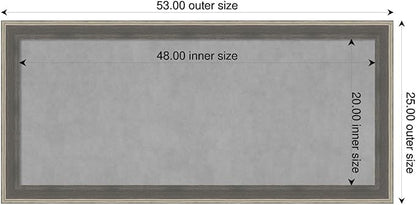 Amanti Art Grey Framed Magnetic Board 25x53 Oversize Vision Board for use with Magnets, 100% Metal Sheet to Display Items as Office Decor or for Home Organization in mudroom, Kitchen or Kids Room