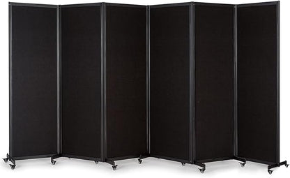 Strongbird Room Partition,Office Divider,Portable Commercial Screen Dividers,Privacy Partition Separator,Classroom School Dividers, 12'7"L* 6'7"H,6 Panel,Black