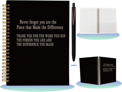 Appreciation Gifts Spiral Notebook with Pen Set - A5 College Ruled Lined Journal, Thank You Gifts for Coworkers Employees Teachers, Farewell Goodbye Gifts for Men Women, 80 Sheets Hardcover