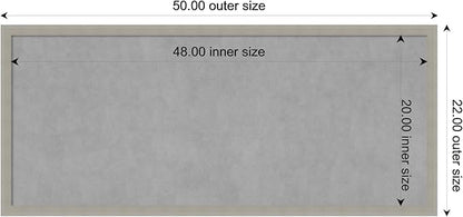 Amanti Art Grey Framed Magnetic Board 22x50 Oversize Vision Board for use with Magnets, 100% Metal Sheet to Display Items as Office Decor or for Home Organization in mudroom, Kitchen or Kids Room