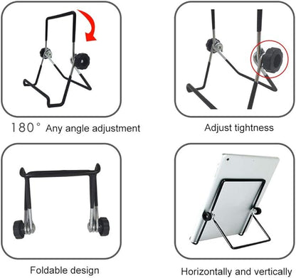 CATHATRR Holder 180° Adjustable Angle Foldable Metal Stand Mount for Cellphone Tablet PC Book Desk Cell Phone Stand for Video