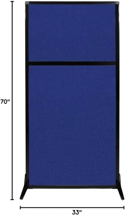 Versare Workstation Partition | Portable Wall Divider | Modern Office Cubicle | Free Standing Privacy Screen | Flexible Work Space | 33" x 70" Royal Blue Fabric Panels