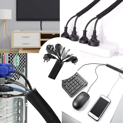 319pcs Cable Management Organizer Kit, Desk Cord Organizer, 98 Adhesive Cable Clips Holder, 17 Reusable Cable Strap, 4 Cable Sleeve Split, and 200 Nylon Cable Zip Ties (White)