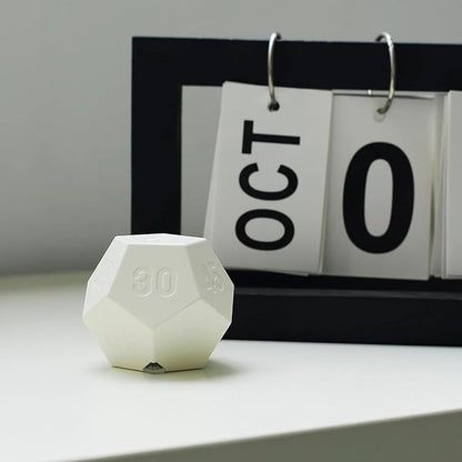 Mini 12 Sided Cube Timer, 11 Preset Times Pomodoro Timer for Enhanced Productivity. Ideal for ADHD Management, Workout, Study & Kitchen Cooking. Easy to Use（White）