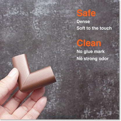 Roving Cove Slim-Fit Corner Edge Protector for Baby Proofing (Small 15ft Edge 4 Corners), Furniture Safety Bumper Guard, Soft NBR Rubber Foam, 3M Adhesive, Coffee Brown
