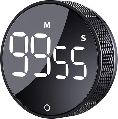 AVINIA Digital Kitchen Timers, Visual timers Large LED Display Magnetic Countdown Countup Timer for Classroom Cooking Fitness Baking Studying Teaching, Easy for Kids and Seniors Black