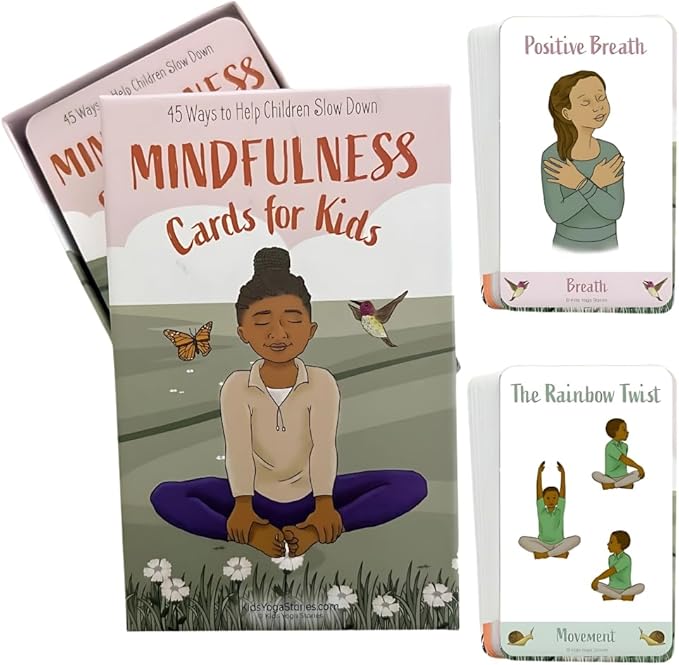 Mindfulness Cards for Kids, Meditation and Brain Focus for Yoga Classroom, Calm Corner Kit, Play Therapy, Affirmation Cards, Social Emotional Games, Mind Brain Emotion Connection, or Relaxation