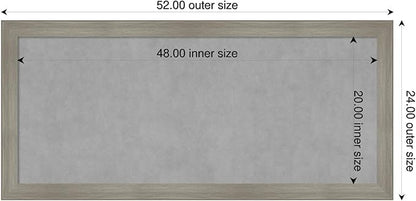 Amanti Art Grey Framed Magnetic Board 24x52 Oversize Vision Board for use with Magnets, 100% Metal Sheet to Display Items as Office Decor or for Home Organization in mudroom, Kitchen or Kids Room