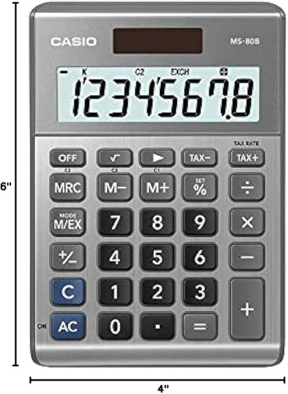 Casio MS-80B Standard Function Desktop Calculator Silver