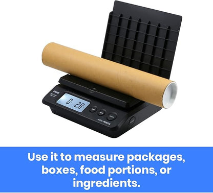 American Weigh Scales Digital Shipping Postal Scale, Package Postage ScaleBacklit LCD Screen55lbs. x 0.01lbs. (Black), PS-25