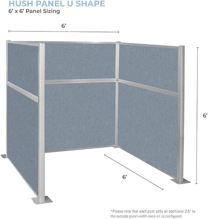 Versare Hush Panel Cubicle Kit | Workstation Partition Walls | Sound Dampening Cubicle Walls | Partitions for Desks