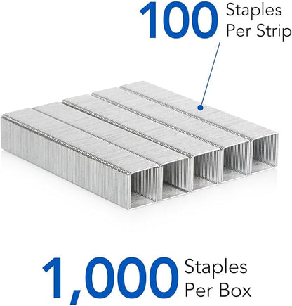 Rexel Swingline Staples, Heavy Duty, 1/2" Length, 90 Sheet Capacity, 100/Strip, 1000/Box, 1 Pack (35312)