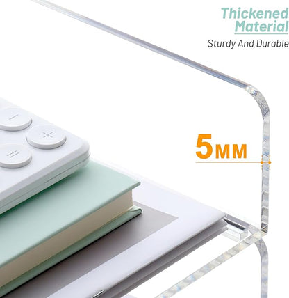 SANRUI Acrylic Stackable Letter Tray Clear Desk Paper Organizer 4-Tier Desk File Organizer Paper Sorter Holder Document Shelf Tray for Letter/A4,4-Pack