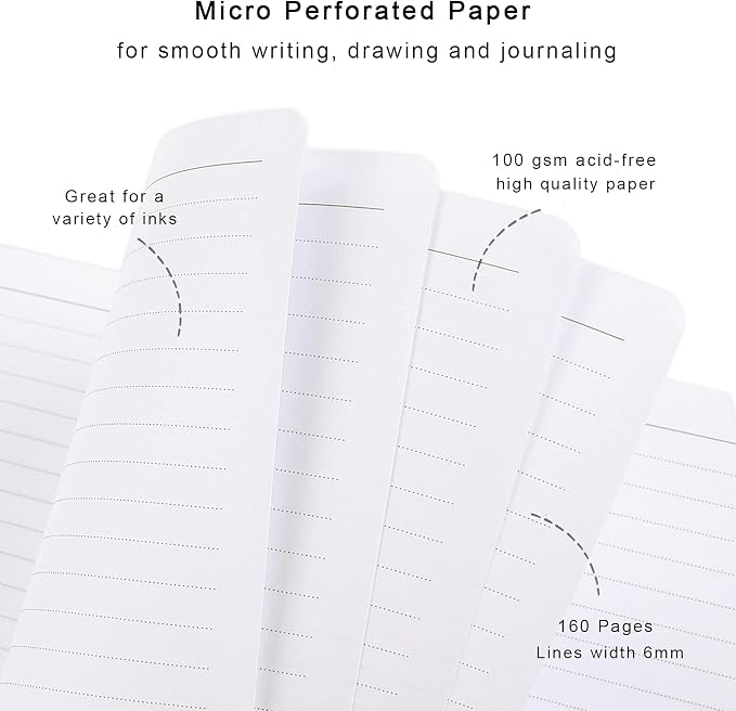 Lined Journal Notebook, Hardcover Journal for Women, Medium 5.7 x 8.4 in, 160 Pages Thick Paper, Cute Aesthetic Floral College Ruled Notebook for Writing Journaling Work Office School, Flower