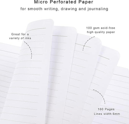 Lined Journal Notebook, Hardcover Journal for Women, Medium 5.7 x 8.4 in, 160 Pages Thick Paper, Cute Aesthetic Floral College Ruled Notebook for Writing Journaling Work Office School, Flower