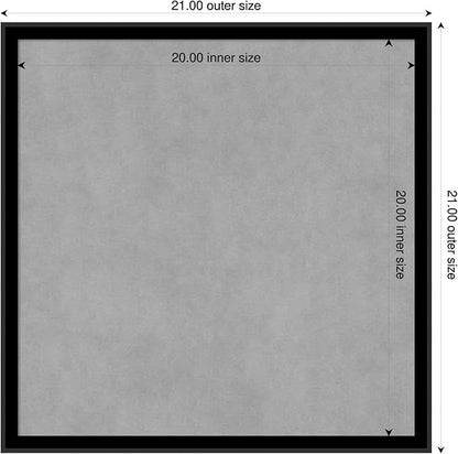 Amanti Art Black Framed Magnetic Board 21x21 Medium Vision Board for use with Magnets, 100% Metal Sheet to Display Items as Office Decor or for Home Organization in mudroom, Kitchen or Kids Room