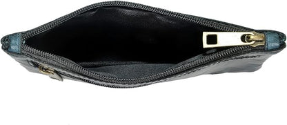 Vintage Leather Pencil Case Pouch, Pen Pouch for Work & University, for Men,Women/Leather Pencil Cases for Adults Perfect for Office/Tool Pouch Zipper Bag, Small Tool Bag (Blue)