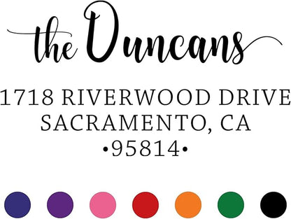 The Duncans Personalized Self-Inking Address Stamp | Envelope Return Address Stamp for Couples and Families | Custom Rubber Address Stamp (2, Large)