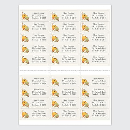 Dotty about Paper Personalized Fall Pumpkin Harvest - Return Address Labels x 100