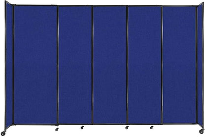 Versare Straightwall Sliding Portable Wall Partition | Freestanding Office Dividers | Locking Wheels | Temporary Room Separator | 11'3'' Wide x 7'6'' Tall Royal Blue Fabric Panels