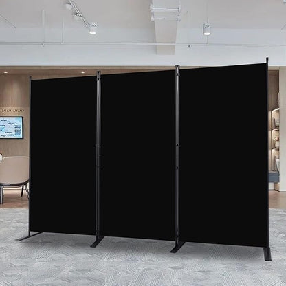 CHOSENM Room Divider, 3 Panel Folding Privacy Screens with Wider Support Feet, 6 Ft Portable Room Partition for Room Separator, 102" W X 71" H, Black