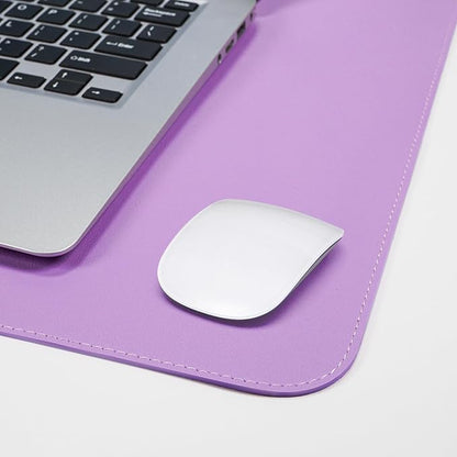 Leather Desk pad Protector, Large Desk mat with Natural Cork & PU Leather,Mouse pad,Non-Slip Office Desk Mat,Waterproof Desk Writing Pad for Office and Home (47in*17in, Purple)