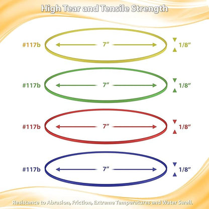 Bilinny Large Heavy Duty Rubber Bands - 7x1/8", 1 Lb. (Approx. 240) Assorted Colored Rubber Bands, Made in USA
