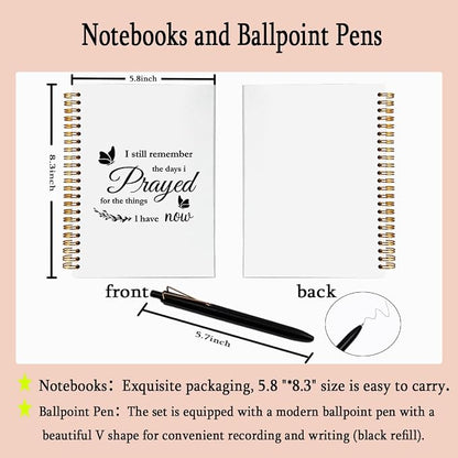Gratitude Journal for Women - Christian Prayer Notebook and Pen Set, I Still Remember The Days I Prayed Quote, A5 Spiral Bible Study Supplies, Religious Appreciation Gifts