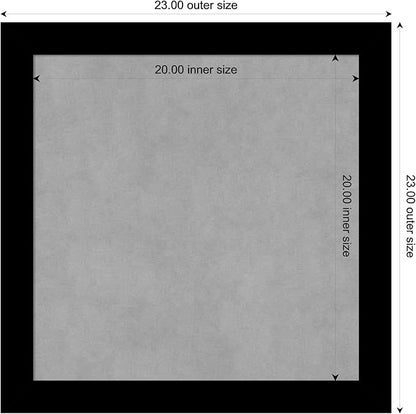 Amanti Art Black Framed Magnetic Board 23x23 Medium Vision Board for use with Magnets, 100% Metal Sheet to Display Items as Office Decor or for Home Organization in mudroom, Kitchen or Kids Room