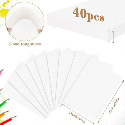 2 Pack Watercolor Paper Pad, 8x10 140lb/300g Water Color Paper, 20 Sheets Cold Press Drawing Painting Paper Sketchbook Notebook, Art Supplies for Watercolors Marker, Sketch Book for Kids Adults