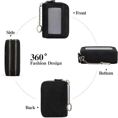 GOIACII Small Genuine Leather Wallet for Women, RFID Blocking Credit Card Holder Wallet