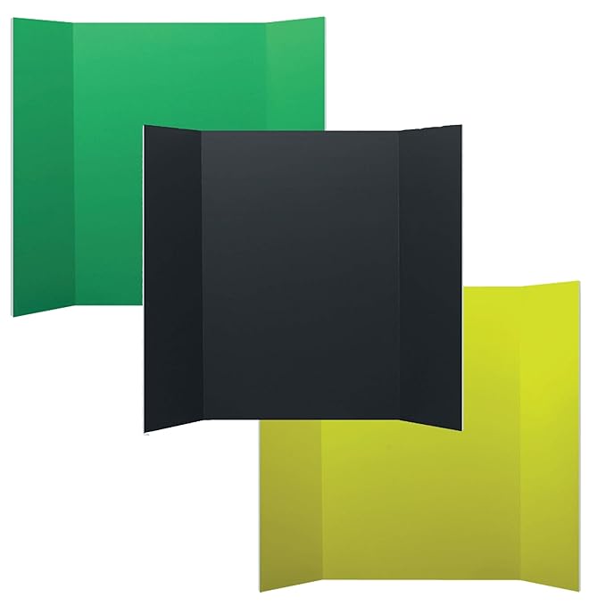 Flipside Products 36” x 48” Foam Project Boards for Presentations, Science Fair, School Projects, Event Displays and Trifold Picture Board - Assorted Colors - 3 Pack