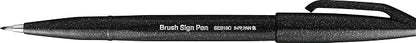 Pentel Fude Touch Sign Pen, Black, Felt Pen Like Brush Stroke (SES15C-A)