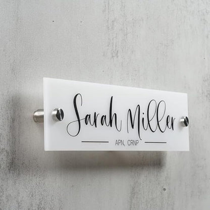Personalized Office Door Sign, Custom Acrylic Name Plate with Title, Professional Wall Plaque for Business, Home Office, or Desk – Modern Design, Name Plate - 8x2 Executive CEO Sign, New Job Décor 6