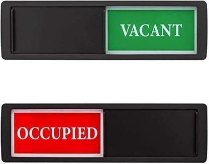 Vacant Occupied Sign, Vacant Occupied Door Sign for Home Bathroom Office Restroom Conference, Privacy Door Indicator Tells Whether Room In Use or Available, 7'' x 2'' - Silver