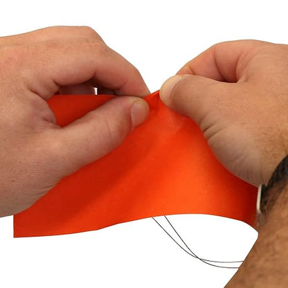 SmartSign Blank Tyvek Shipping Tags with Wire, Size #8 | 6 1/4" x 3 1/8", Pack of 100, Orange, Made in USA